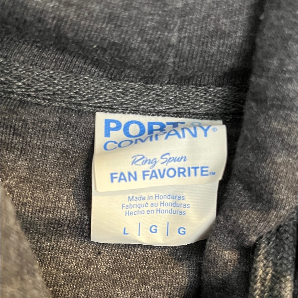 Port and Company Charcoal Maui Hoodie with Blue Graphic Size Large - Picture 2 of 5